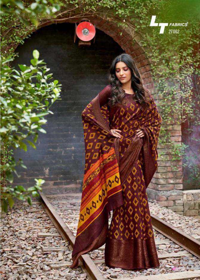 Lt Prerna Casual Wear Soft Linen Designer oarty Wear Saree Collection at Wholesale Price